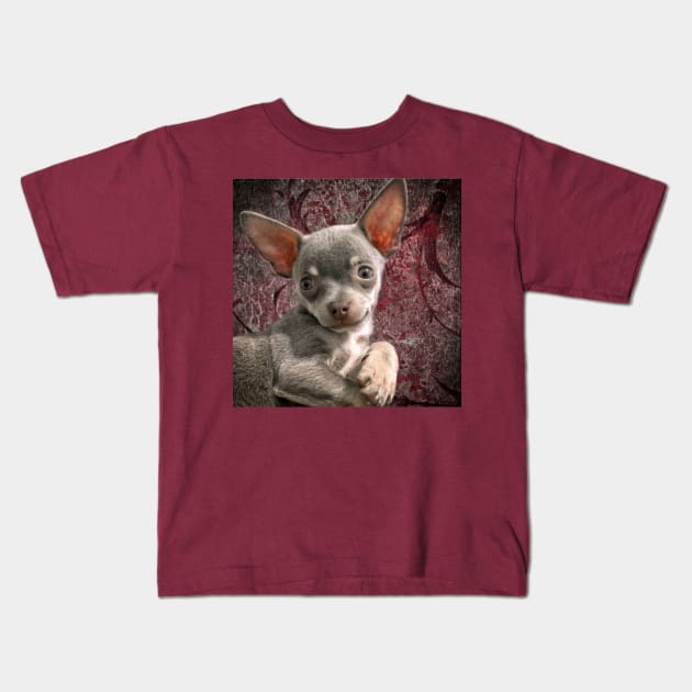 Cheeky Chihuahua Pose Cute Face art Kids T-Shirt by BarbaraGlebska